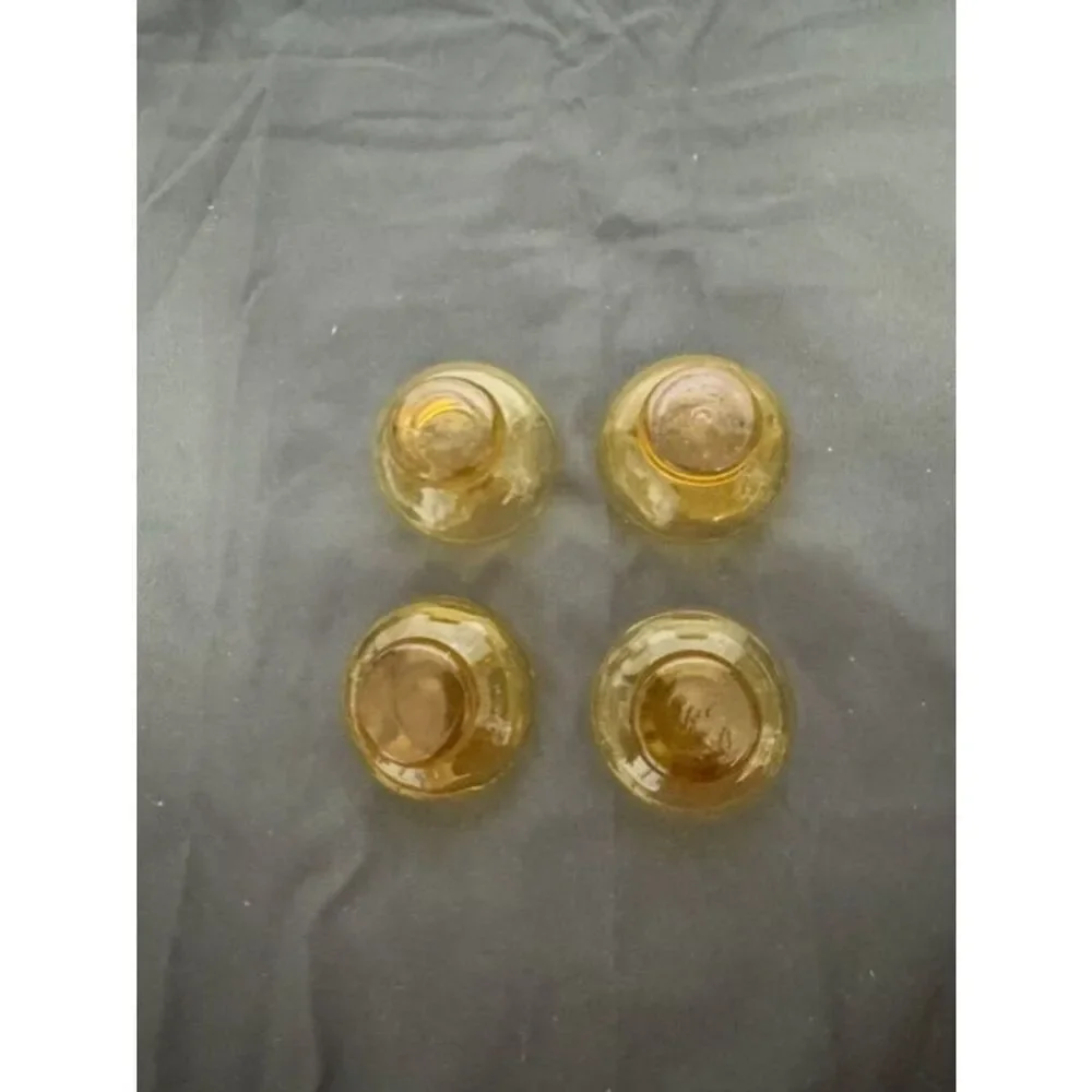 Vintage Set of 4 Cambridge Glass Amber Cordial 1oz Low Ball Art Decor Cocktail